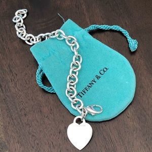 Tiffany & Co. Silver Heart Tag Charm Bracelet